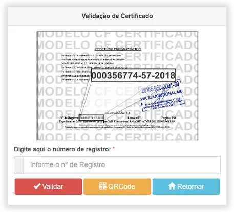 Validação do Certificado